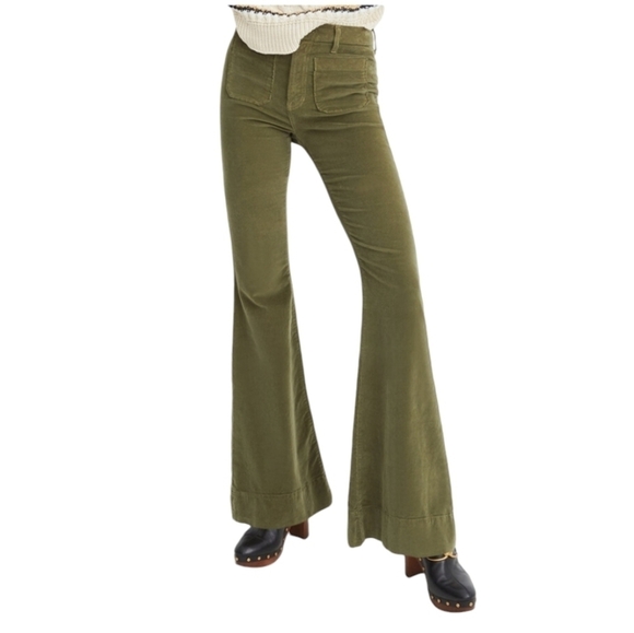 Veronica Beard Sheridan exaggerated high rise flare velvet corduroy cords - Picture 1 of 13